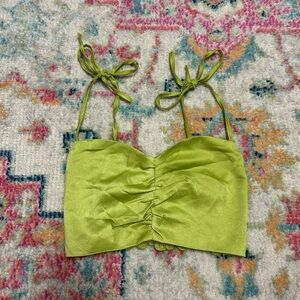 Green Zara crop top